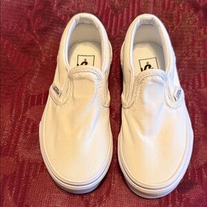 Vans Kids White Slip-On Sneakers